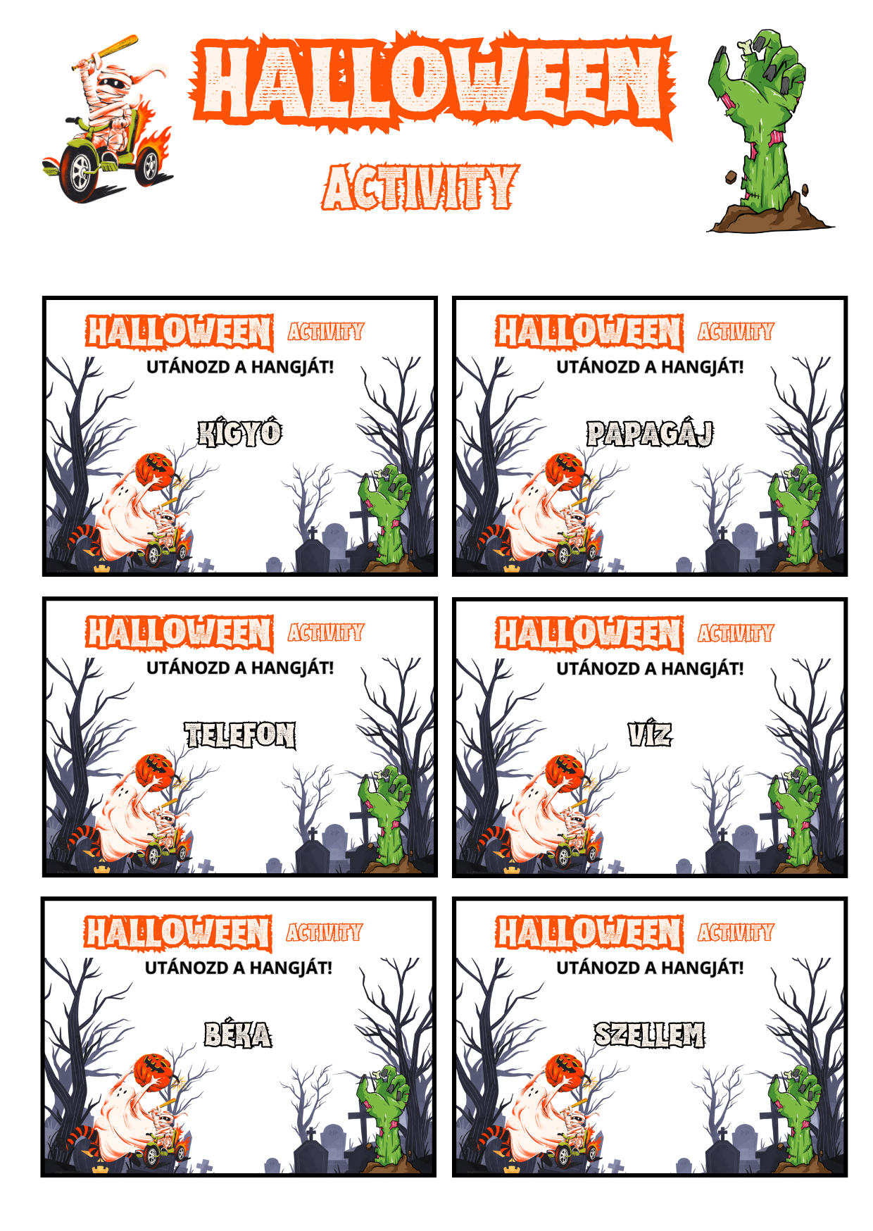 Halloween Activity feladatlap gyerekeknek