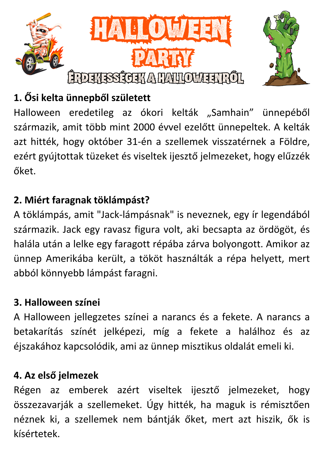Halloween érdekességek és tudáspróba gyerekeknek