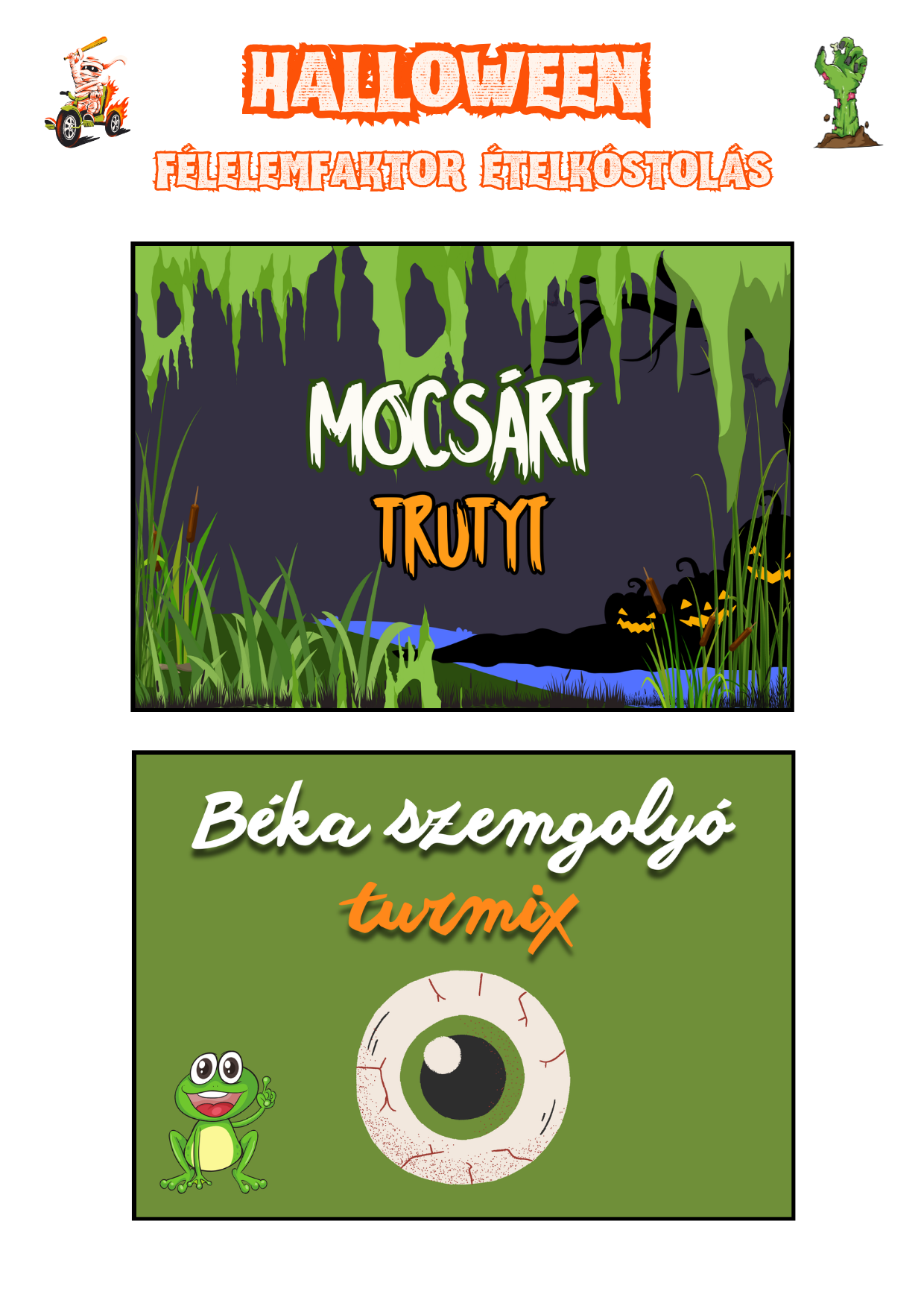 Halloween Félelemfaktor ételkóstolás játék