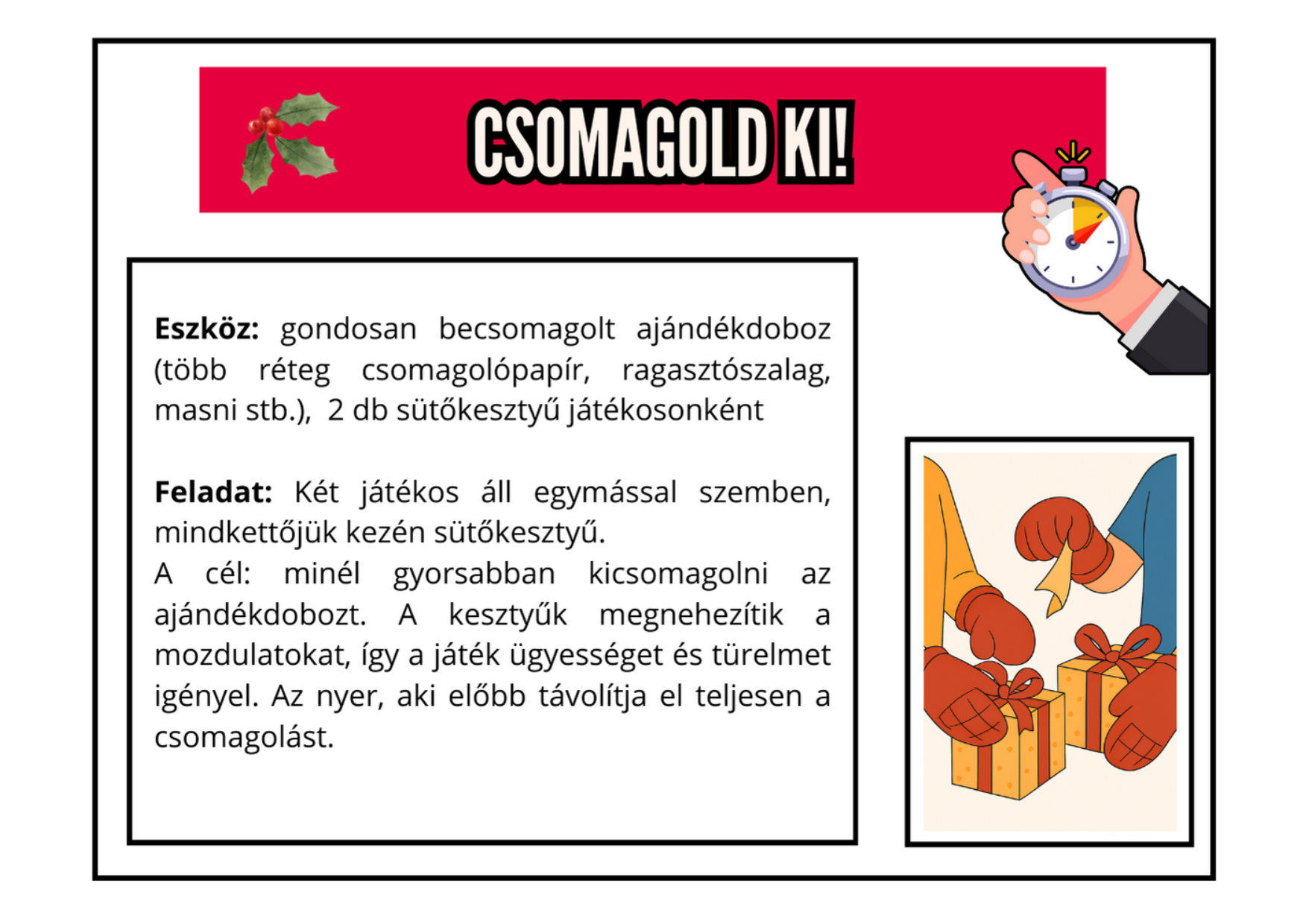 Karácsonyi olimpia ügyességi és mozgásos feladatokkal
További vonalak megjelenítése